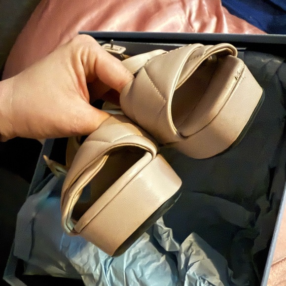 Prada Quilted Leather Ankle Strap Sandals - Picture 8 of 9